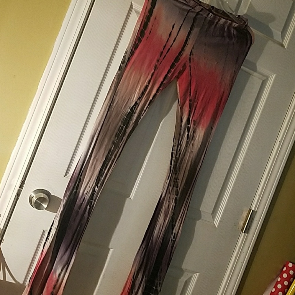 Very stretchy Flare Leg Tye-dye print pants L/XL